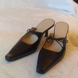 Black Leather Mules Enzo Angiolini  Sz 7 NWOT